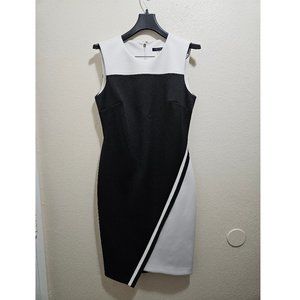 Tommy Hilfiger Black and White Asymmetrical Scuba Dress